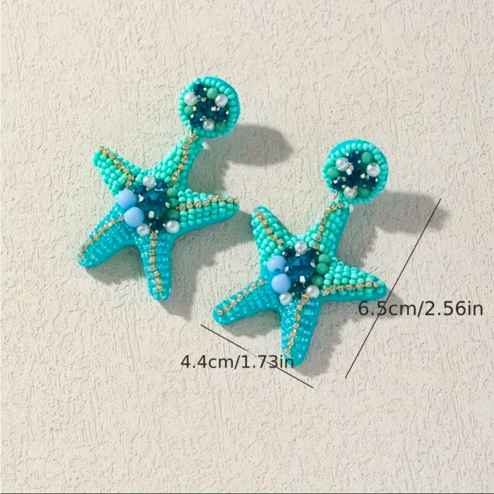 Beaded Starfish Earrings - Picture 3 of 7